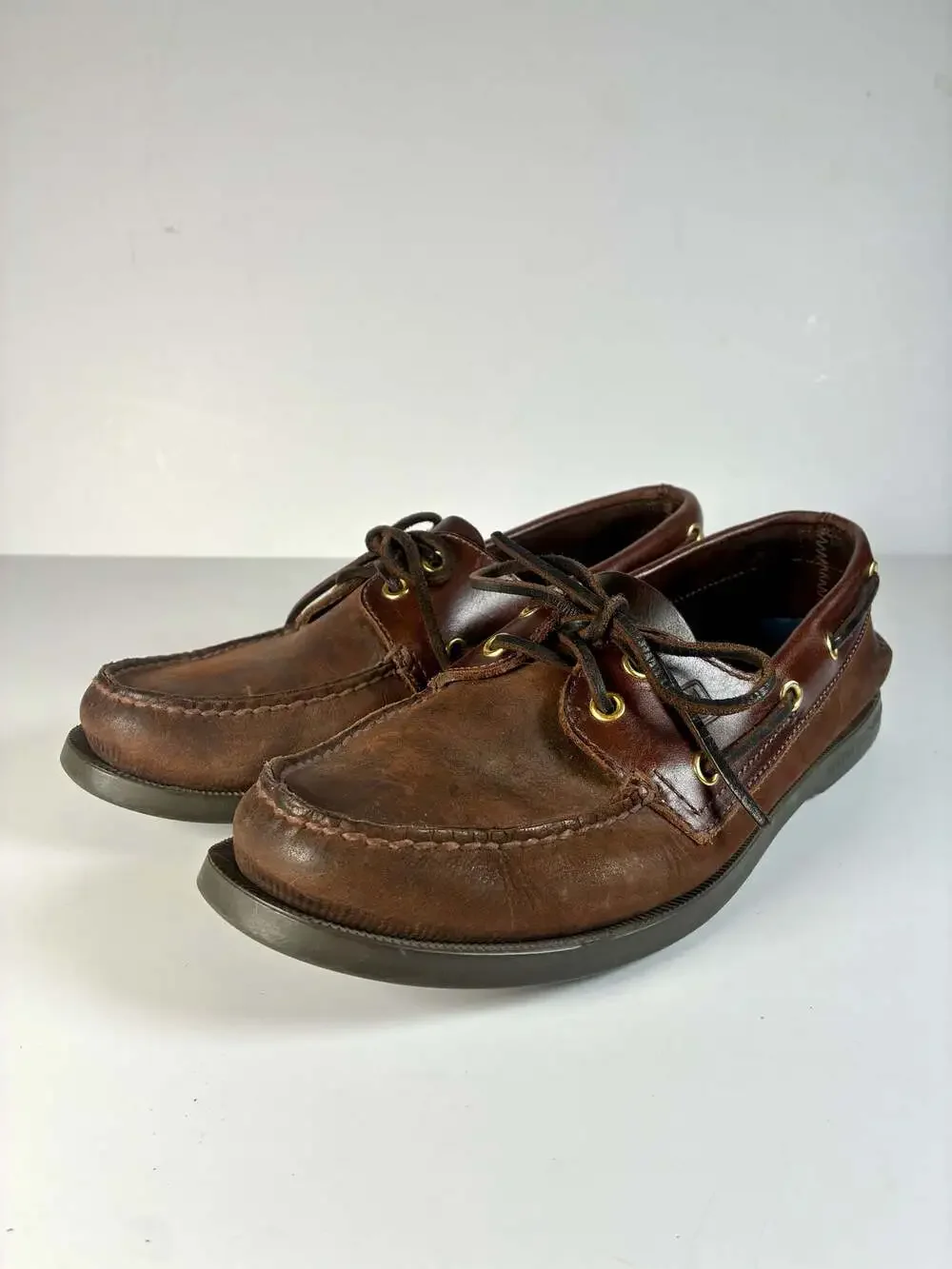 Sperry Top-Sider Authentic Original 2-Eye Brown Leather Boat Shoes Moccasins